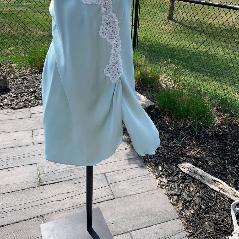 Vintage Y2K Linda Slip Dress Silky Satin Lace Trim Nightie Boho Short Lingerie - Picture 5 of 16